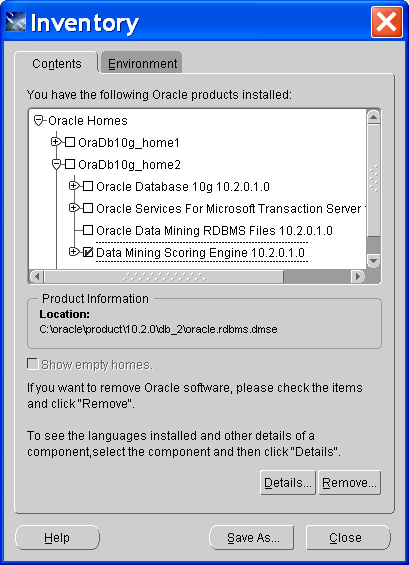 database installation inventory