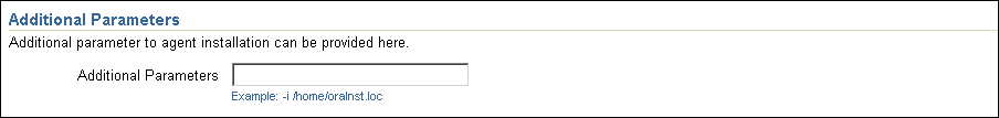 Additional parameters section.