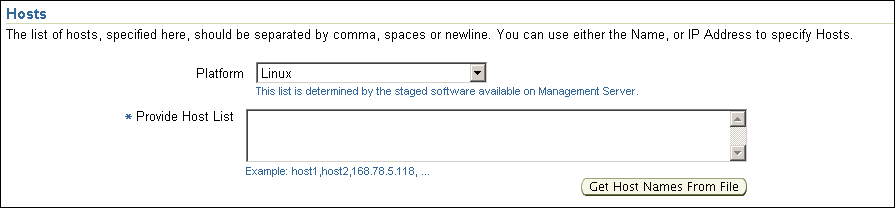 Shared agent - Hosts section.