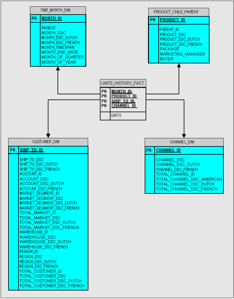 Diagram of a star schema